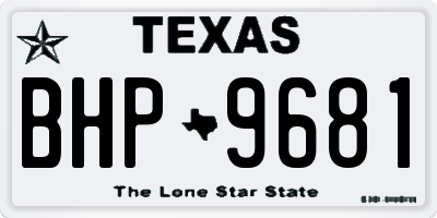 TX license plate BHP9681