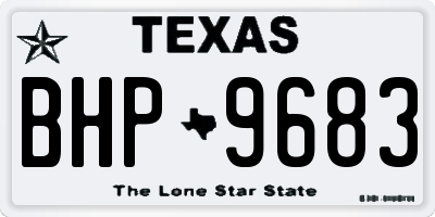 TX license plate BHP9683