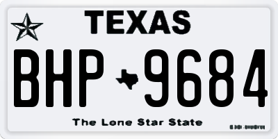 TX license plate BHP9684