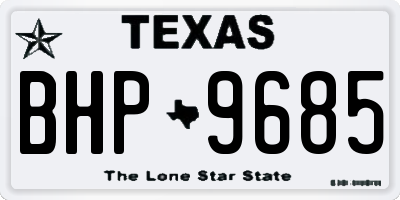 TX license plate BHP9685