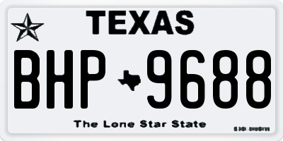 TX license plate BHP9688