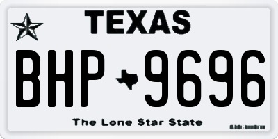 TX license plate BHP9696