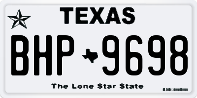 TX license plate BHP9698