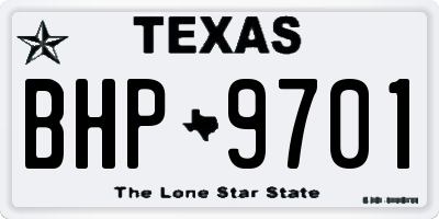 TX license plate BHP9701