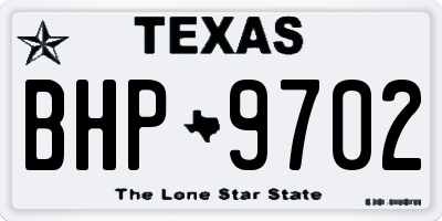 TX license plate BHP9702