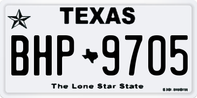 TX license plate BHP9705