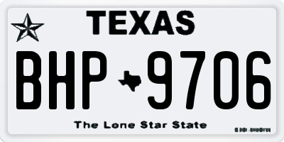 TX license plate BHP9706