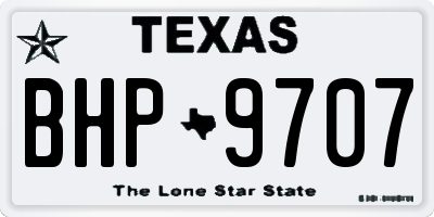 TX license plate BHP9707