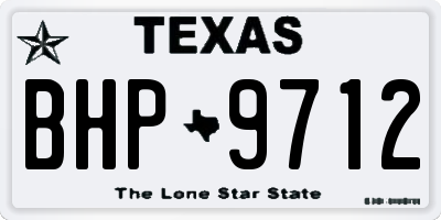 TX license plate BHP9712