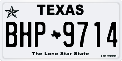 TX license plate BHP9714