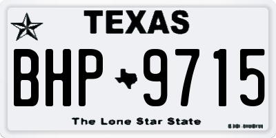 TX license plate BHP9715