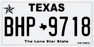 TX license plate BHP9718