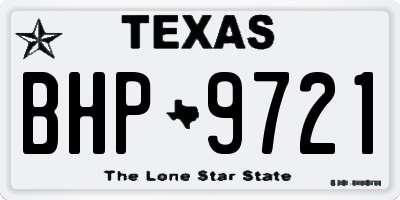 TX license plate BHP9721