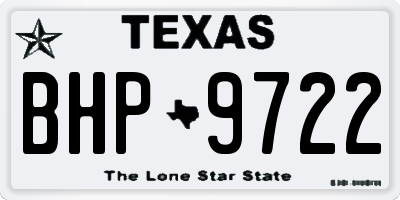 TX license plate BHP9722