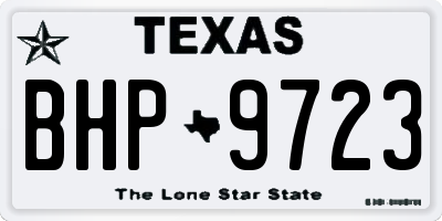 TX license plate BHP9723