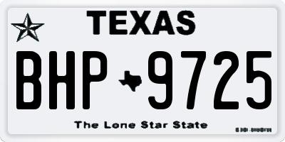 TX license plate BHP9725