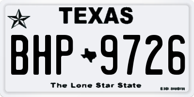 TX license plate BHP9726