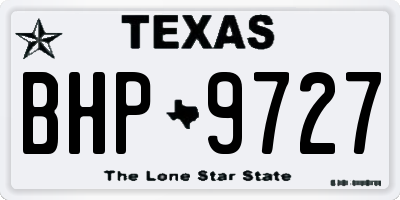 TX license plate BHP9727