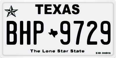 TX license plate BHP9729