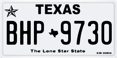 TX license plate BHP9730