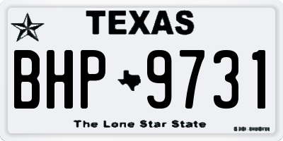 TX license plate BHP9731