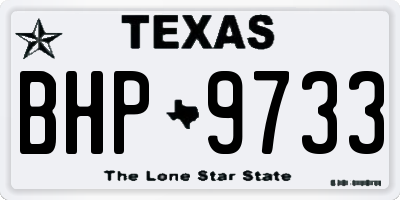 TX license plate BHP9733