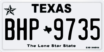 TX license plate BHP9735