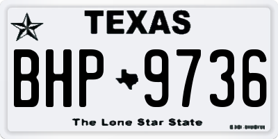 TX license plate BHP9736