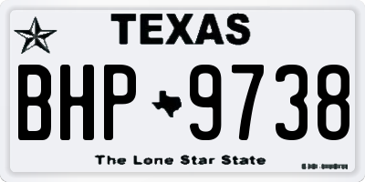 TX license plate BHP9738