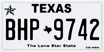 TX license plate BHP9742