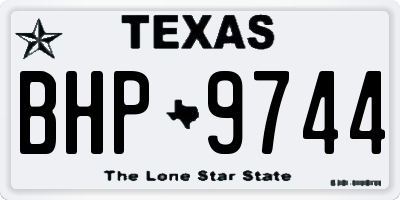 TX license plate BHP9744