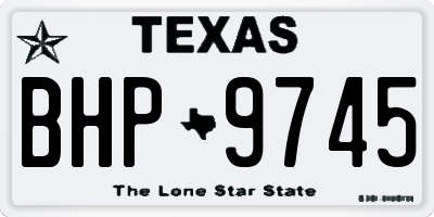TX license plate BHP9745