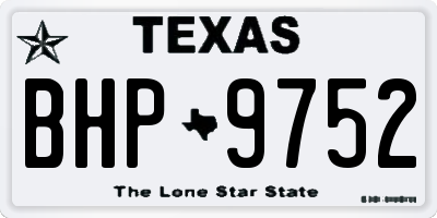 TX license plate BHP9752