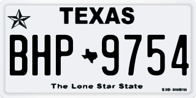TX license plate BHP9754
