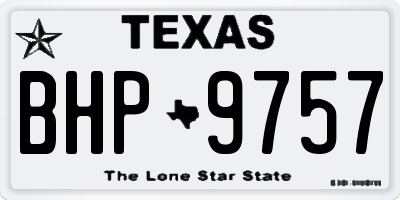 TX license plate BHP9757