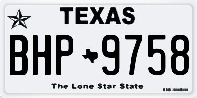TX license plate BHP9758