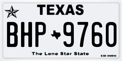 TX license plate BHP9760