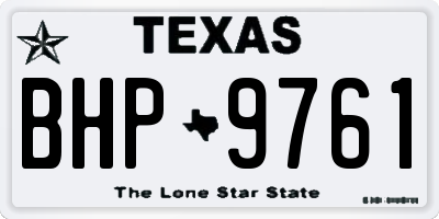 TX license plate BHP9761