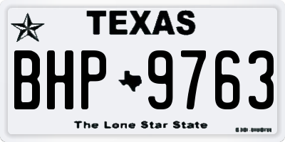 TX license plate BHP9763