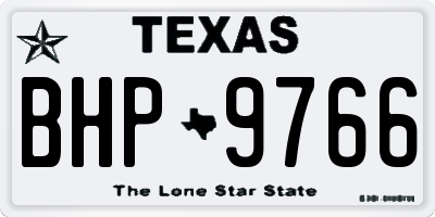 TX license plate BHP9766
