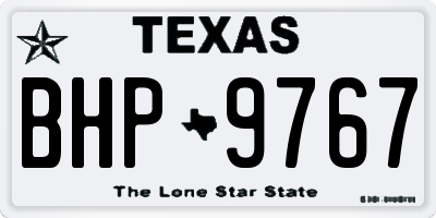 TX license plate BHP9767