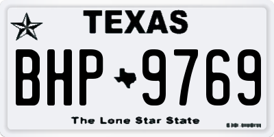TX license plate BHP9769