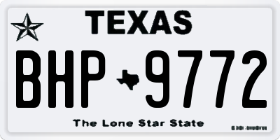 TX license plate BHP9772