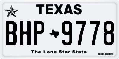 TX license plate BHP9778