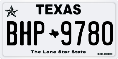 TX license plate BHP9780