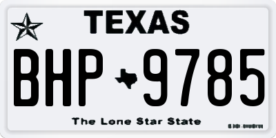 TX license plate BHP9785
