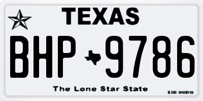 TX license plate BHP9786