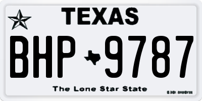 TX license plate BHP9787