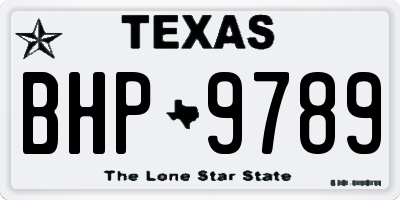 TX license plate BHP9789