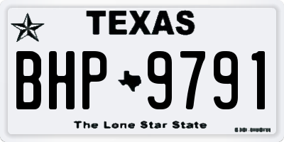 TX license plate BHP9791